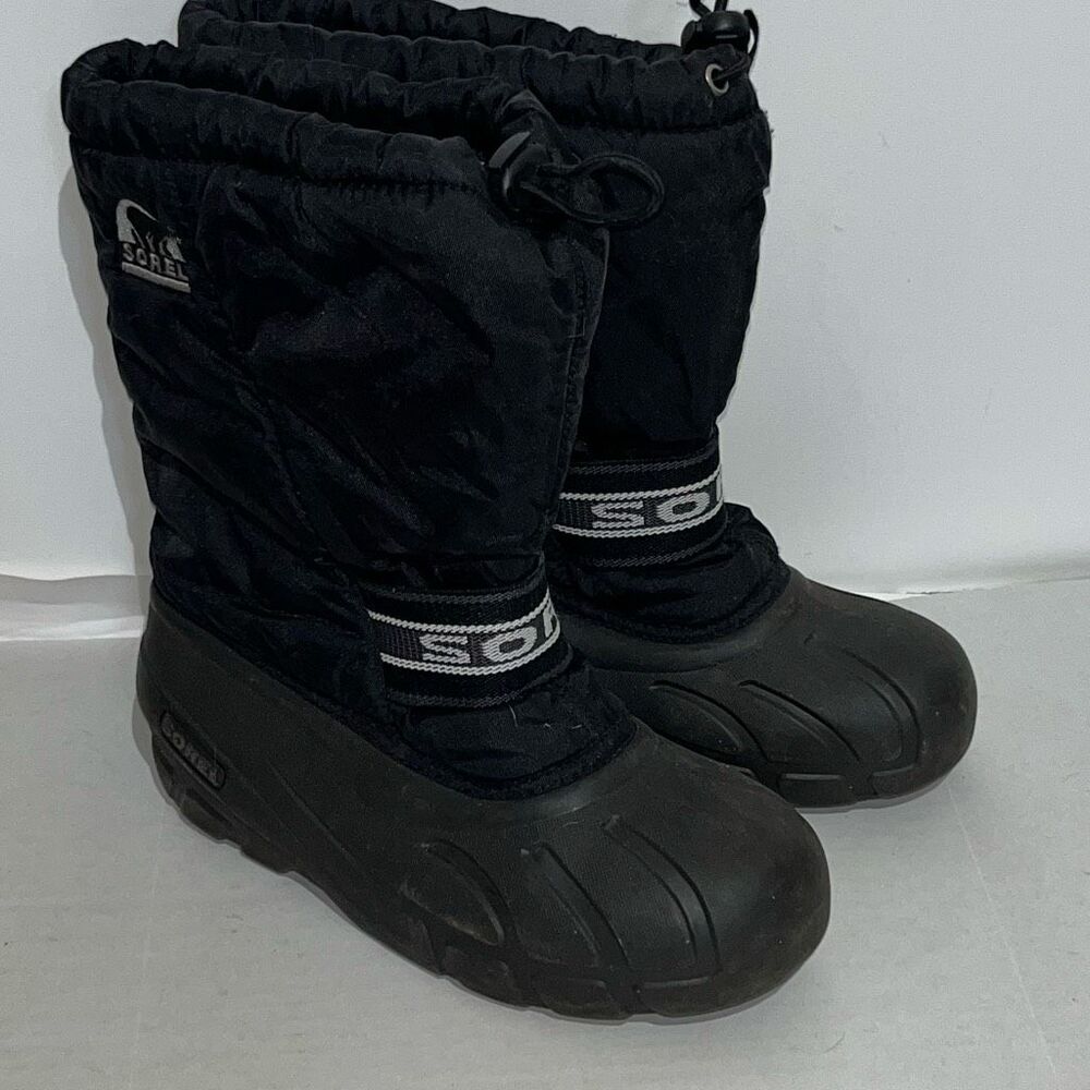 Sorel‎ Women's Black Cub Waterproof Winter Drawstring Snow Boots Size 5